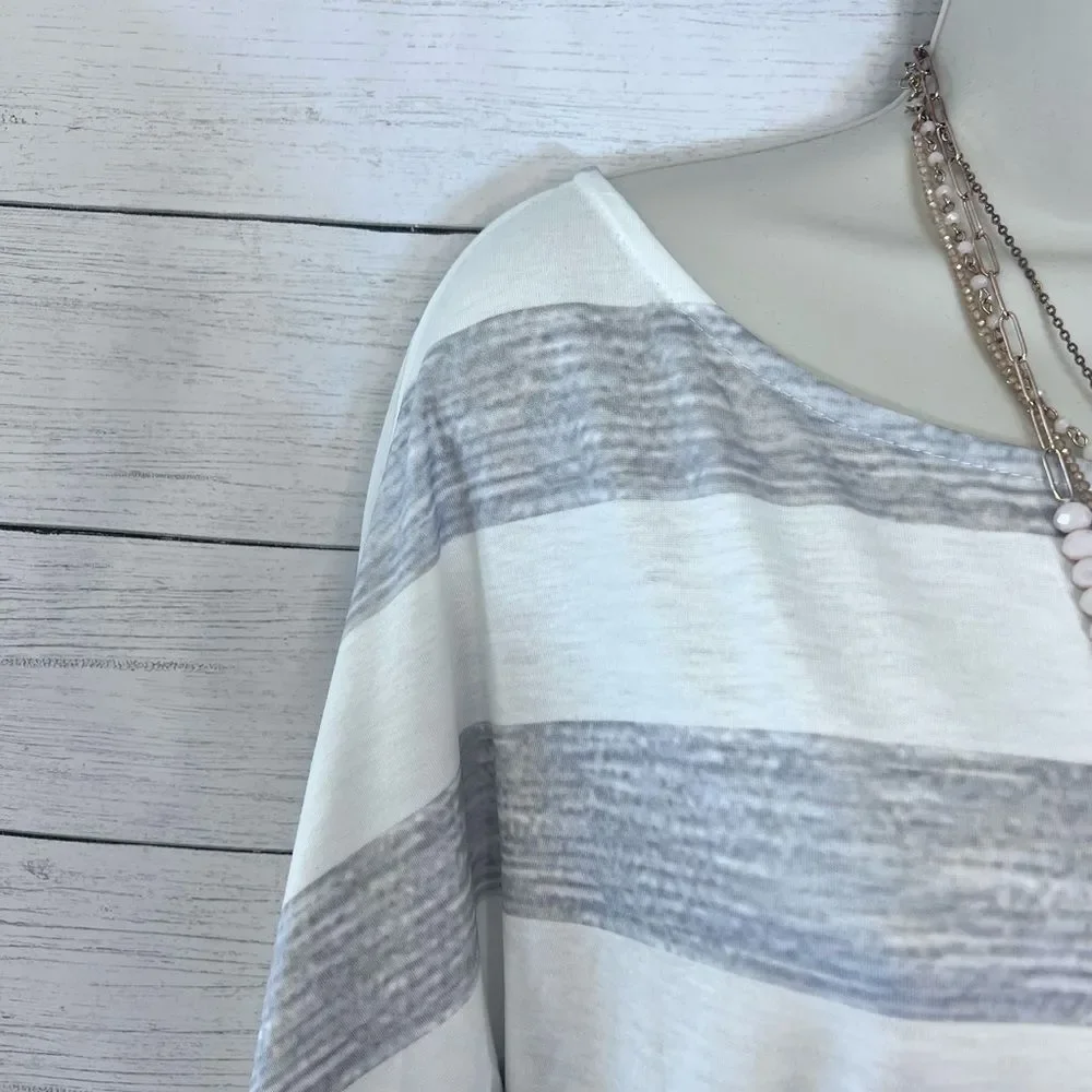 Boutique Brand Striped Loose Fit Side Pockets 3/4 Sleeve Mini Dress 💗